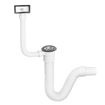 Slika Sifon sudopere fleksibilni sa prelivom jednodelni Ø60 S-00006